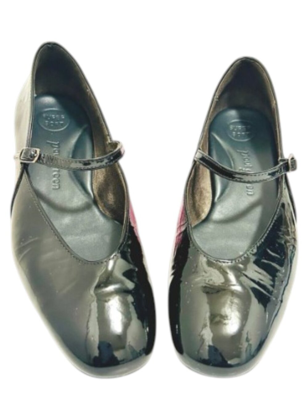 Paul Green Patent Leather Mary Jane Flats Black Glossy Size 7.5 EU 38